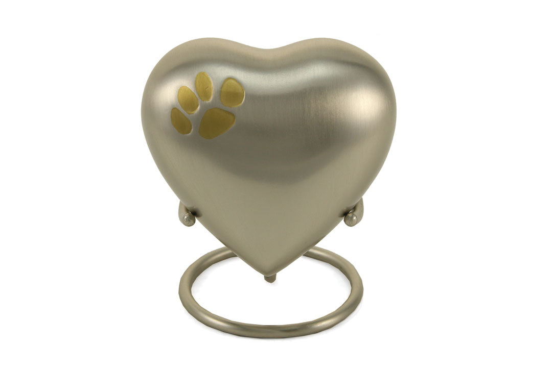 Classic Paw Pewter Heart Keepsake