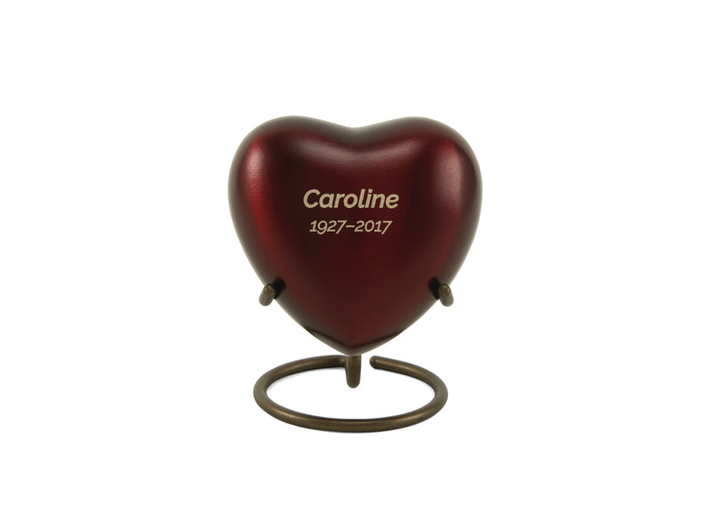 Grecian Crimson Heart Keepsake Engraved