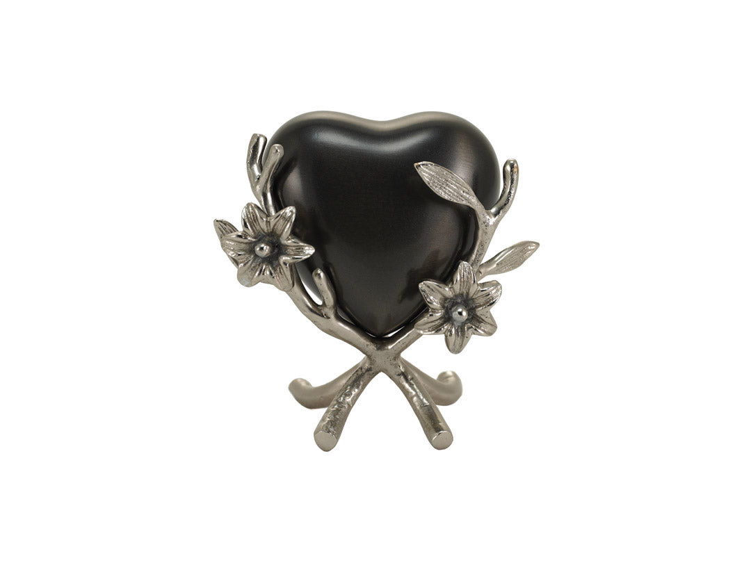 Windsong Lily Heart Stand Pewter with Slate Heart