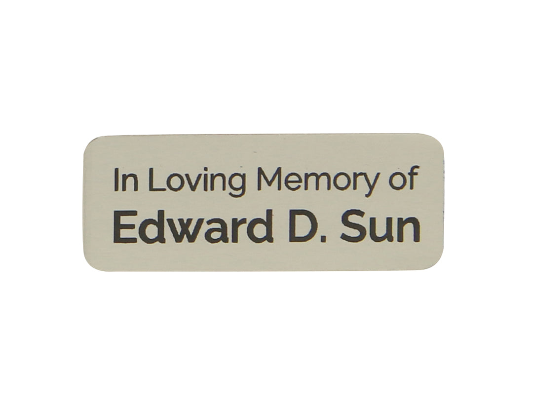 Small Pewter Metal Plate Funeral Engraved