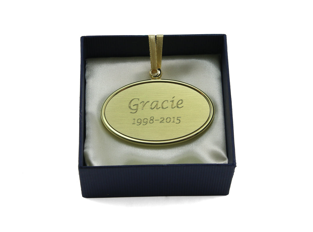 Golden Oval Pendant Engraved