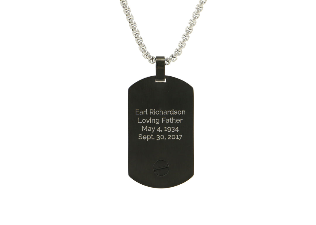 Onyx Tag Back Engraved