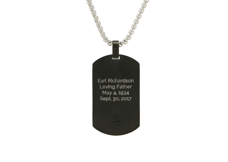 Onyx Tag Back Engraved